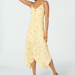 Trixxi Yellow Button Down Midi Dress Size M